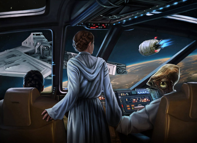 Woman man spaceship cockpit space free wallpaper - medium preview image