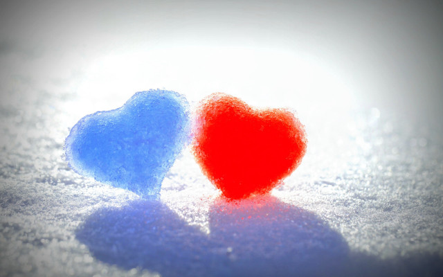 Two hearts heart shadow snow free wallpaper - medium preview image