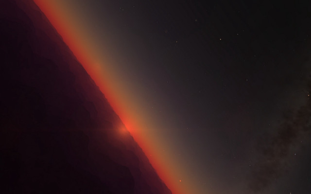 Red light mountain city sky free wallpaper - medium preview image