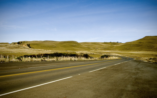 Desolate road hill blue sky #2 free wallpaper - medium preview image