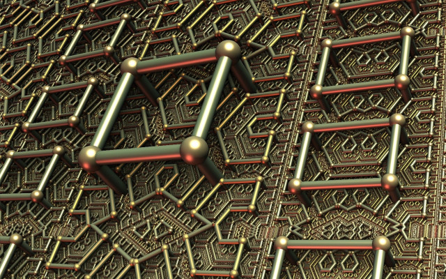 Metal structure abstract raytraced fractals free wallpaper - medium preview image