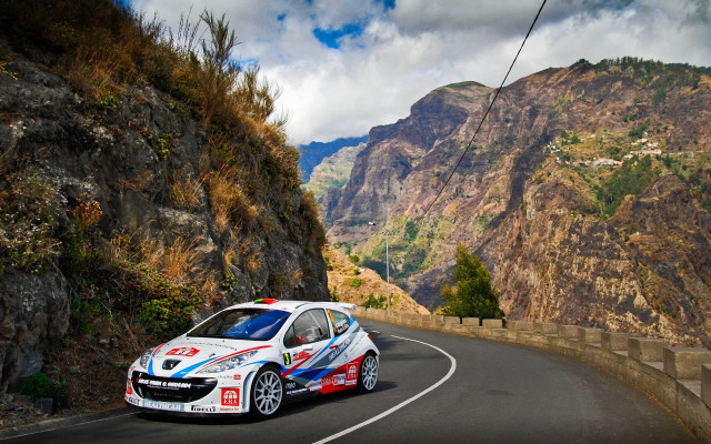 Mountain road clouds nature car free wallpaper - medium preview image