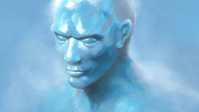 Blue face man digital aurora free wallpaper - medium preview image