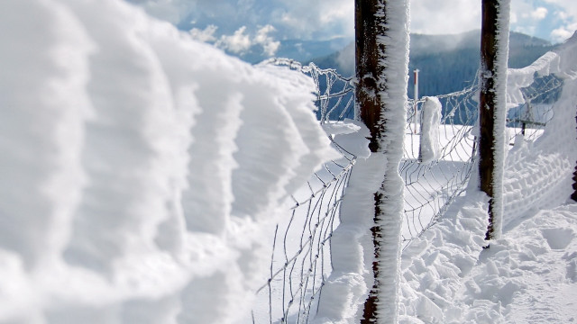Fence snow mountain landart deepdepth free wallpaper - medium preview image