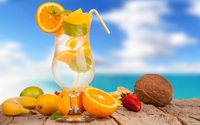 Orange juice straw fruit wooden free wallpaper - medium preview image