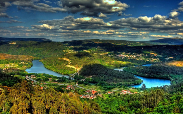 Scenic valley river forest cloudy free wallpaper - medium preview image