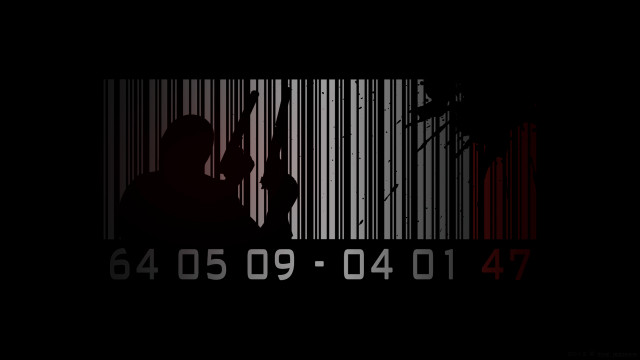 Barcode man gun red black free wallpaper - medium preview image