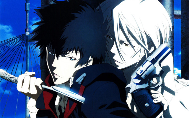 Anime characters guns blue sky free wallpaper - medium preview image
