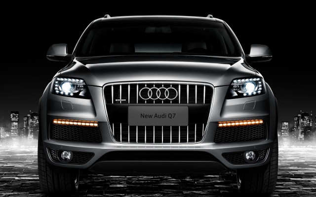 Black white car headlights city free wallpaper - medium preview image