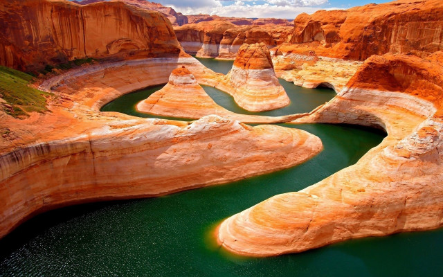 River canyon cliffs blue sky free wallpaper - medium preview image