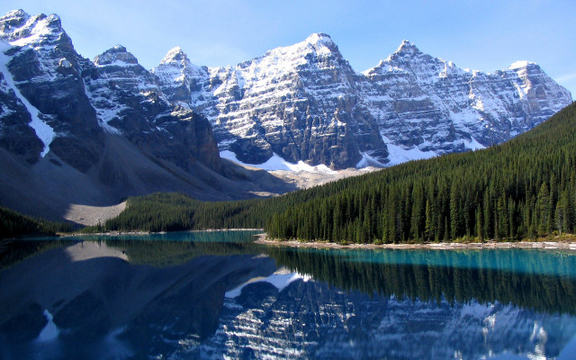 Mountain range lake forest sky #3 free wallpaper - medium preview image