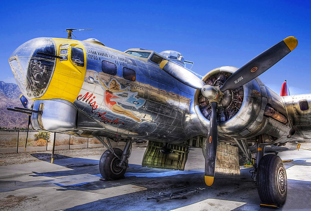 Silver yellow airplane runway mountains free wallpaper - medium preview image