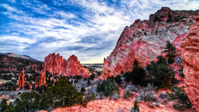 Mountain landscape blue sky clouds free wallpaper - medium preview image