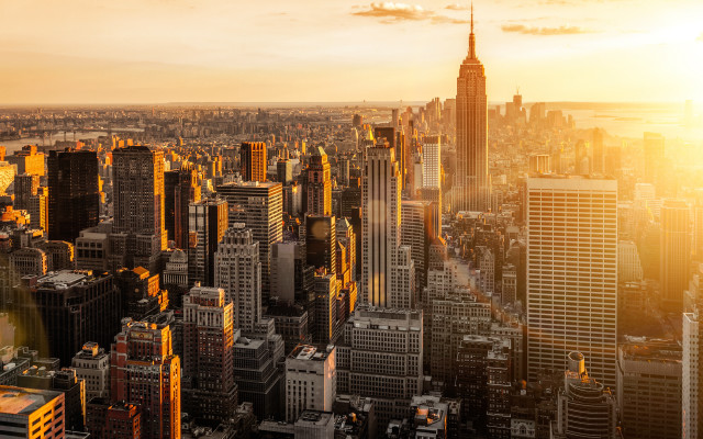 City sunset skyscraper bridge ferris free wallpaper - medium preview image