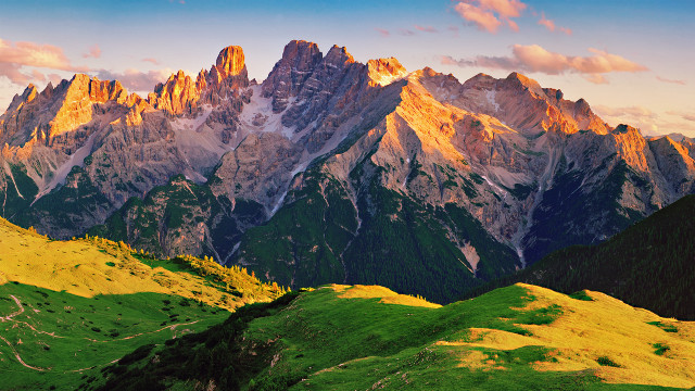 Mountain hills forest sunset fire free wallpaper - medium preview image