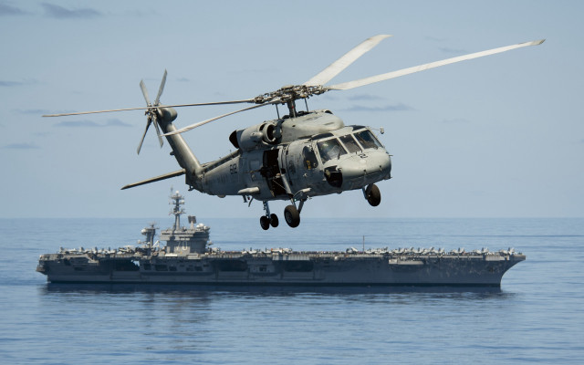 Helicopter ship ocean boat military free wallpaper - medium preview image