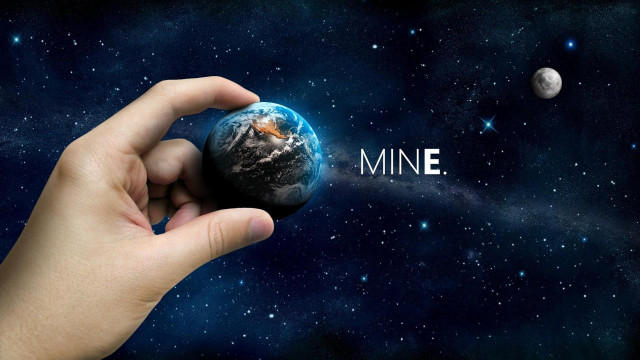 Hand planet space background mine #2 free wallpaper - medium preview image