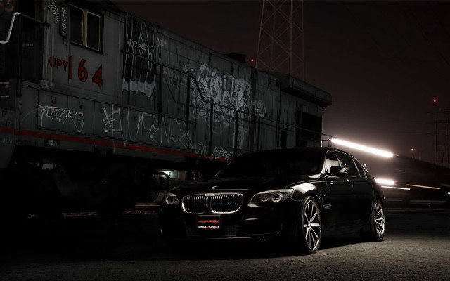 Car train graffiti night photorealism free wallpaper - medium preview image