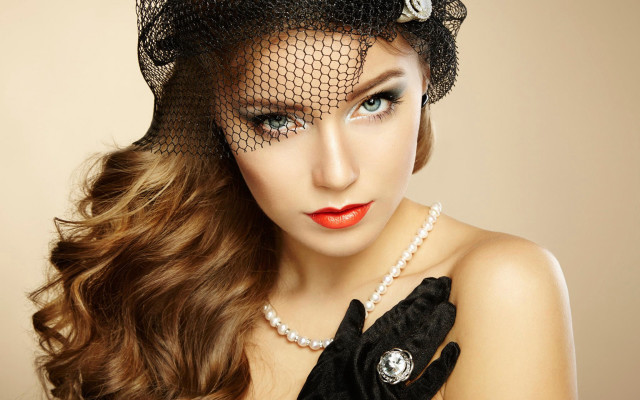 Black hat gloves pearl brooch free wallpaper - medium preview image