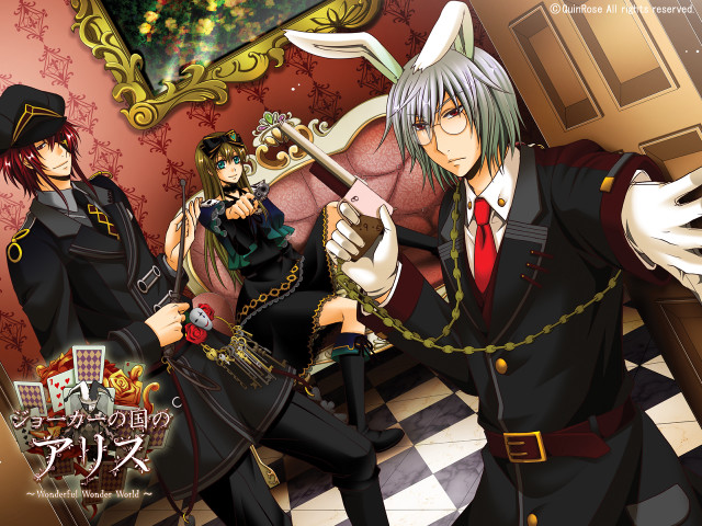 Anime couple checkered floor mirror free wallpaper - medium preview image