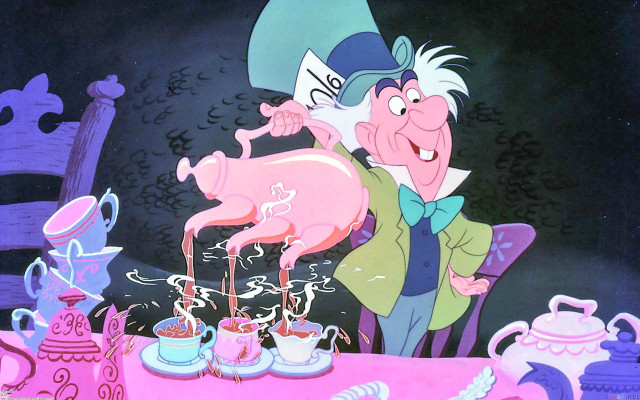 Cartoon character pouring tea into free wallpaper - medium preview image