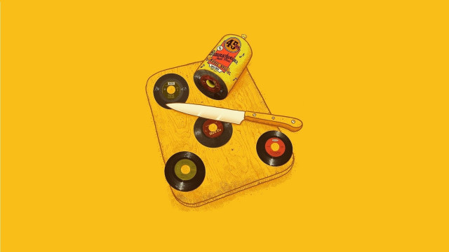 Yellow record knife funk stilllife free wallpaper - medium preview image