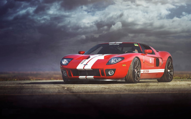 Red sports car cloudy sky #12 free wallpaper - medium preview image