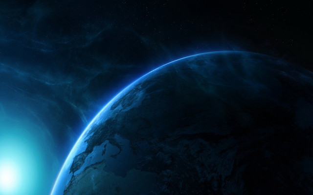 Blue planet bright light space #2 free wallpaper - medium preview image