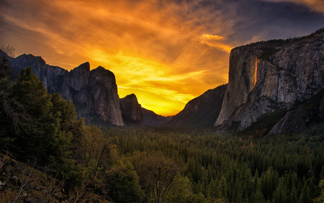 Sunset mountains forest cloudy sky #2 free wallpaper - medium preview image