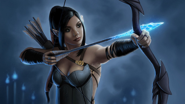 Elf archer lightning bow jewelry free wallpaper - medium preview image