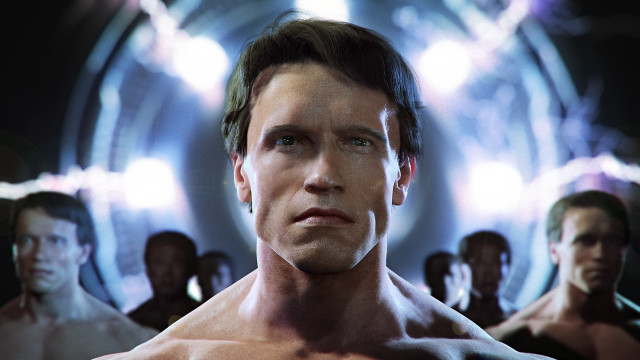 Futuristic man group circular light free wallpaper - medium preview image