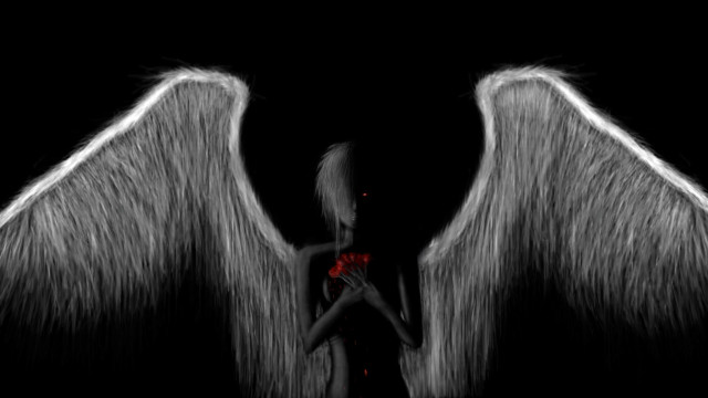 Woman angel wings red rose free wallpaper - medium preview image