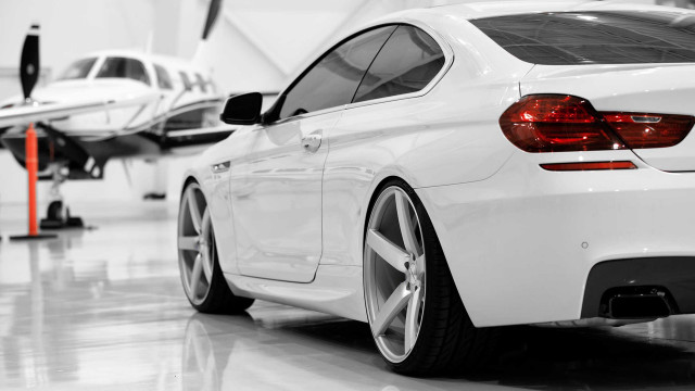 White car garage small plane free wallpaper - medium preview image