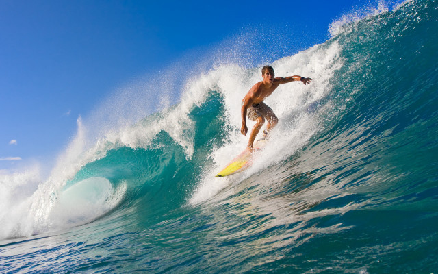 Surfing man wave ocean sunny #3 free wallpaper - medium preview image