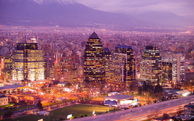 City night lights mountain purple free wallpaper for desktop - medium preview image