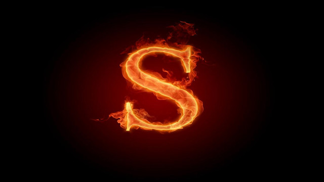 Fire letter s black background #4 free wallpaper - medium preview image