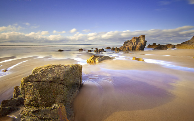 Rock sand beach blue sky #2 free wallpaper - medium preview image
