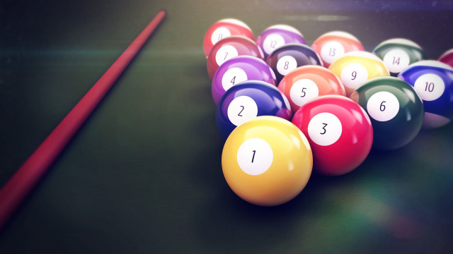 Pool table red cue balls free wallpaper - medium preview image