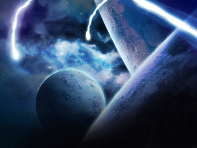 Space planet earth moon galaxy free wallpaper - medium preview image