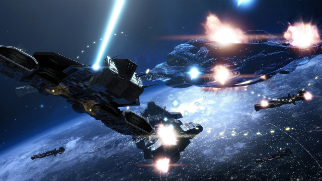 Space station lights sky planet free wallpaper - medium preview image