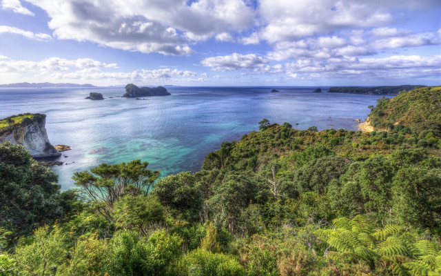 Tropical island scenic water bridge free wallpaper - medium preview image