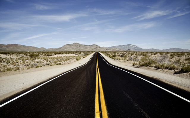 Long road mountains sky clouds free wallpaper - medium preview image