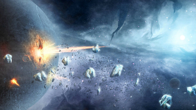 Space astronaut moon stars aurora #2 free wallpaper - medium preview image