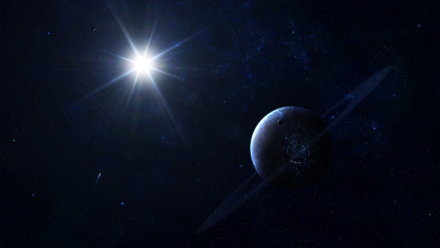 Bright sun distant planet stars free wallpaper - medium preview image