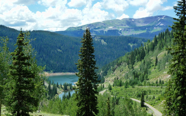 Mountain lake forest sky water #7 free wallpaper - medium preview image