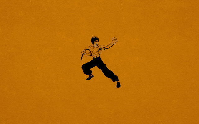 Man jumping minimalist gradient orange free wallpaper - medium preview image
