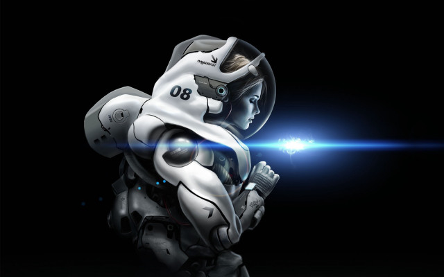 Robot helmet light space art free wallpaper - medium preview image