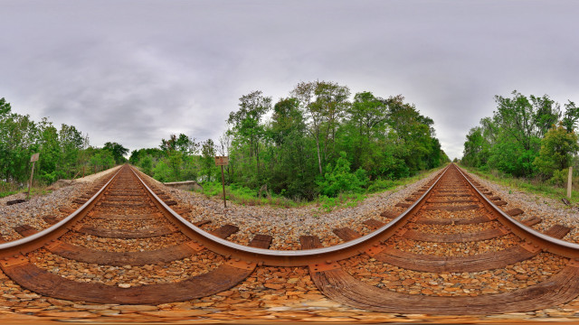 Train curve trees cloudy day free wallpaper - medium preview image