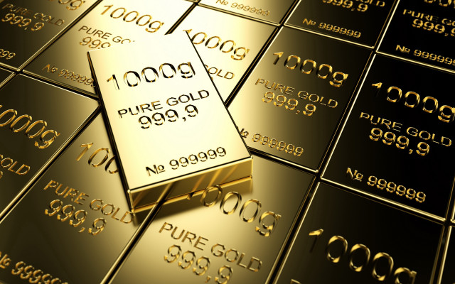 Gold bars pile numbered price free wallpaper - medium preview image