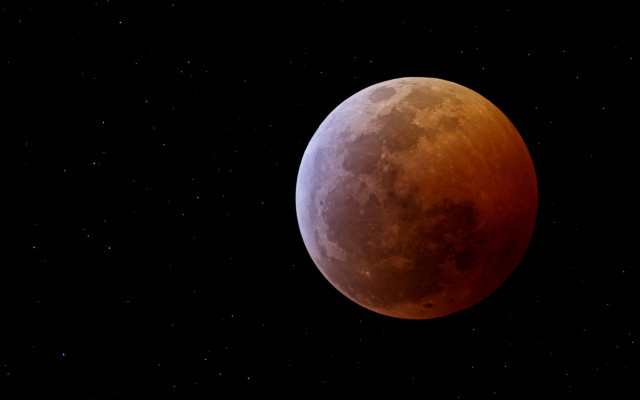 Red moon stars space aurora free wallpaper - medium preview image